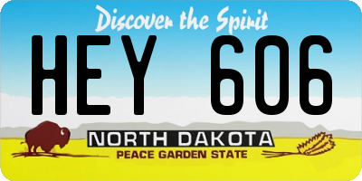 ND license plate HEY606