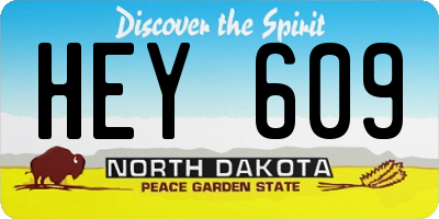 ND license plate HEY609