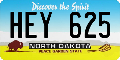 ND license plate HEY625