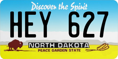ND license plate HEY627