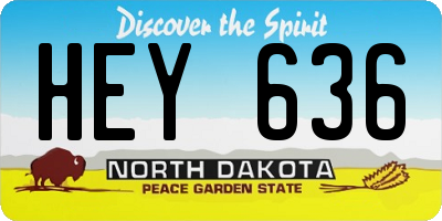 ND license plate HEY636
