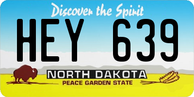 ND license plate HEY639