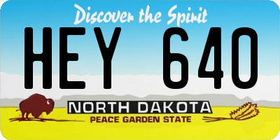 ND license plate HEY640