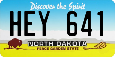 ND license plate HEY641