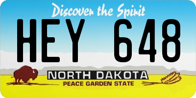 ND license plate HEY648