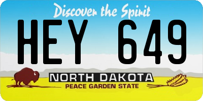 ND license plate HEY649