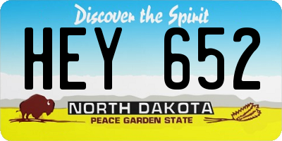 ND license plate HEY652