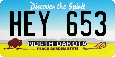 ND license plate HEY653