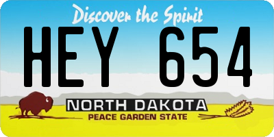 ND license plate HEY654