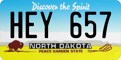 ND license plate HEY657