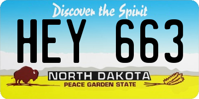 ND license plate HEY663