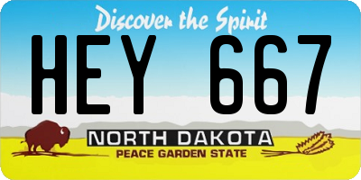 ND license plate HEY667
