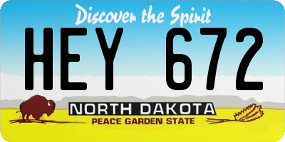 ND license plate HEY672