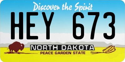 ND license plate HEY673