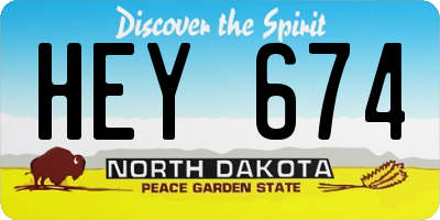 ND license plate HEY674