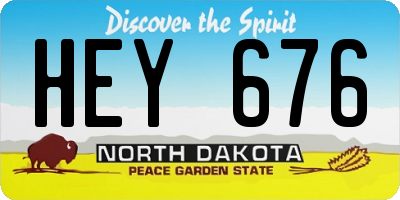 ND license plate HEY676