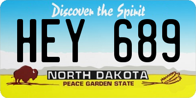 ND license plate HEY689