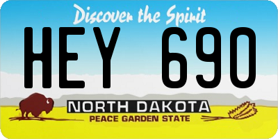 ND license plate HEY690