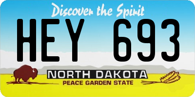 ND license plate HEY693