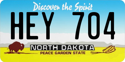 ND license plate HEY704