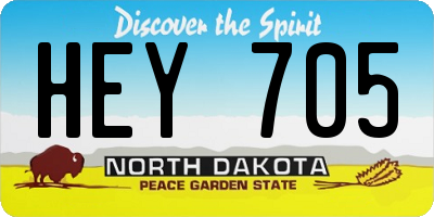 ND license plate HEY705