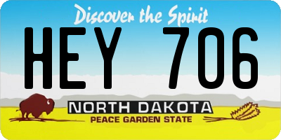 ND license plate HEY706