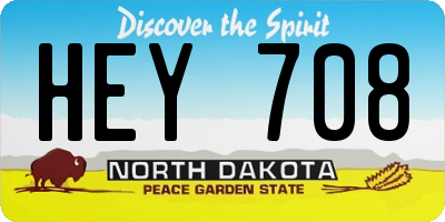 ND license plate HEY708