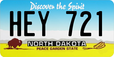 ND license plate HEY721