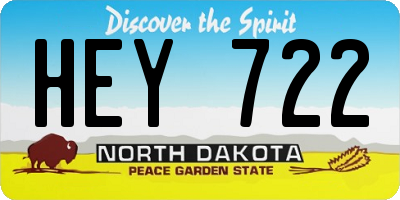 ND license plate HEY722