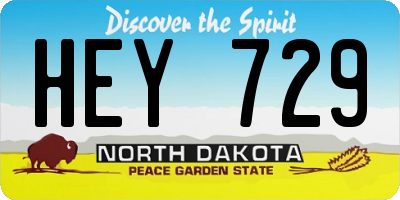 ND license plate HEY729