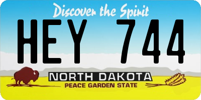 ND license plate HEY744