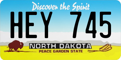 ND license plate HEY745