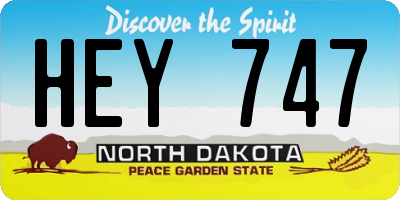 ND license plate HEY747