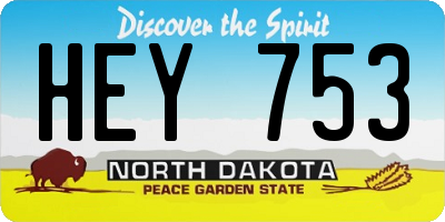 ND license plate HEY753