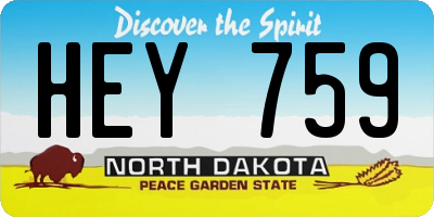 ND license plate HEY759