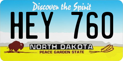 ND license plate HEY760