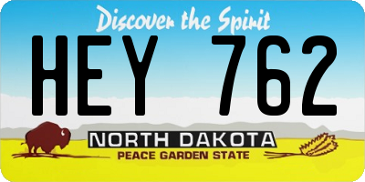 ND license plate HEY762
