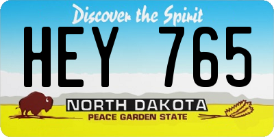ND license plate HEY765