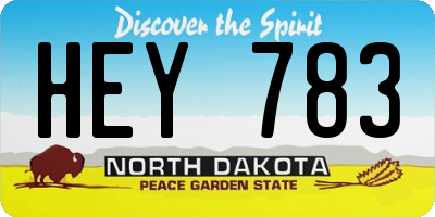 ND license plate HEY783