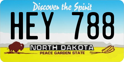 ND license plate HEY788
