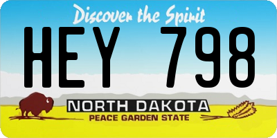 ND license plate HEY798
