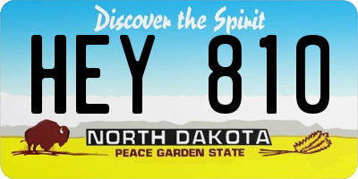 ND license plate HEY810