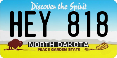 ND license plate HEY818