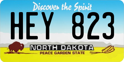 ND license plate HEY823