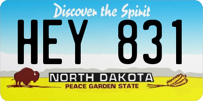 ND license plate HEY831
