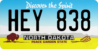 ND license plate HEY838