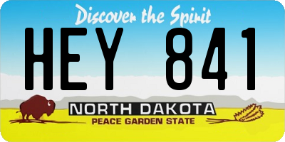 ND license plate HEY841