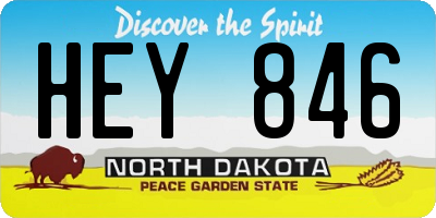 ND license plate HEY846