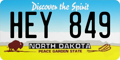 ND license plate HEY849