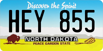ND license plate HEY855